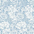 Sample - Chrysanthemum - Eden by Morris Wallpaper - Wedgewood Blue