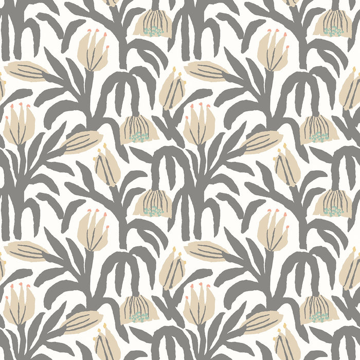 Sample - Chunky Flower Wallpaper - Charcoal