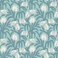 Sample - Chunky Flower Wallpaper - Denim