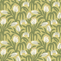 Sample - Chunky Flower Wallpaper - Olive Green