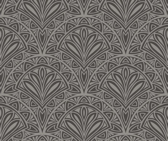 Sample - Deco Fan Wallpaper - Black
