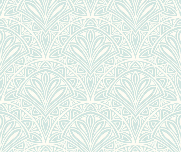 Sample - Deco Fan Wallpaper - Blue
