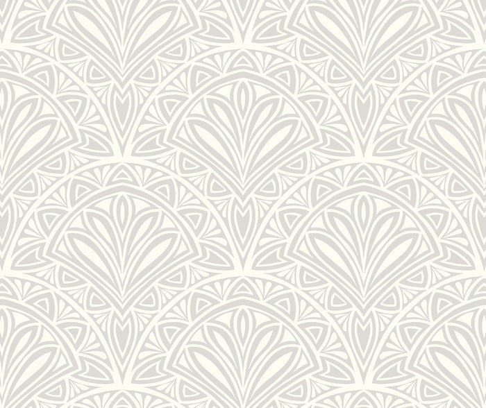 Sample - Deco Fan Wallpaper - Grey