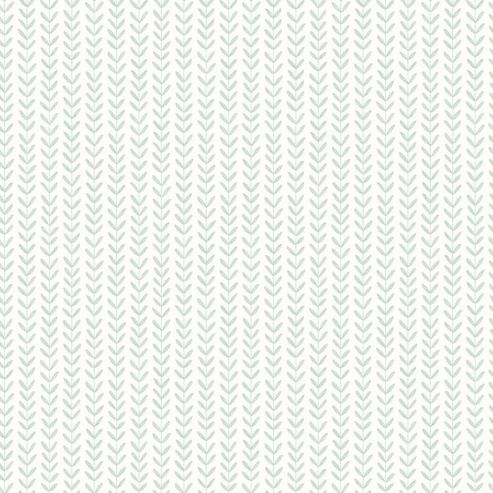 Sample - Ditsy Leaf Stripe Wallpaper - Duckegg