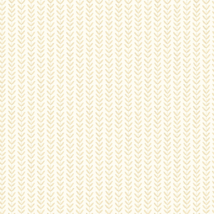 Sample - Ditsy Leaf Stripe Wallpaper - Hay