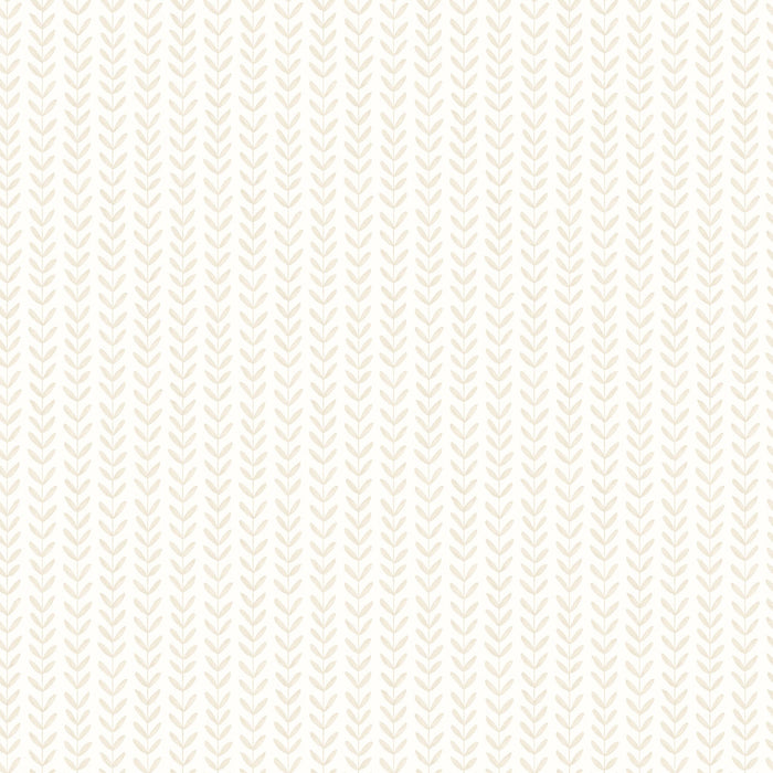 Sample - Ditsy Leaf Stripe Wallpaper - Linen