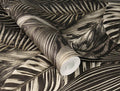 Sample - Exotic Leaves Wallpaper - Black and Gold