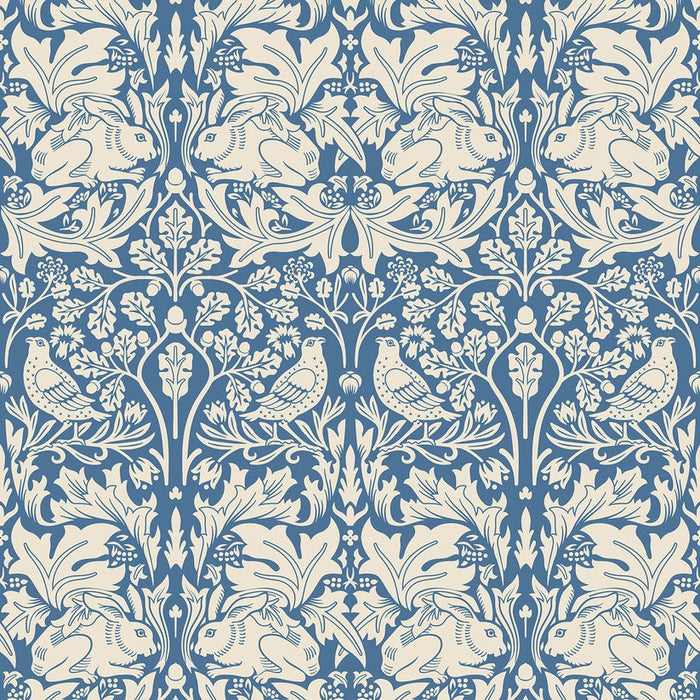 Sample - Forest Rabbit Wallpaper - Navy Blue