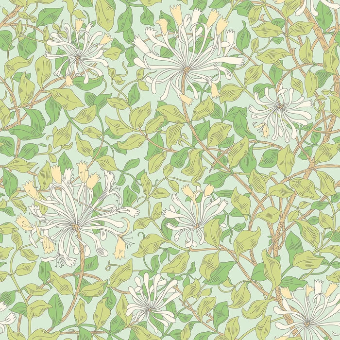 Sample - Honeysuckle Leaf Trail - Ohpopsi - Duck Egg Blue
