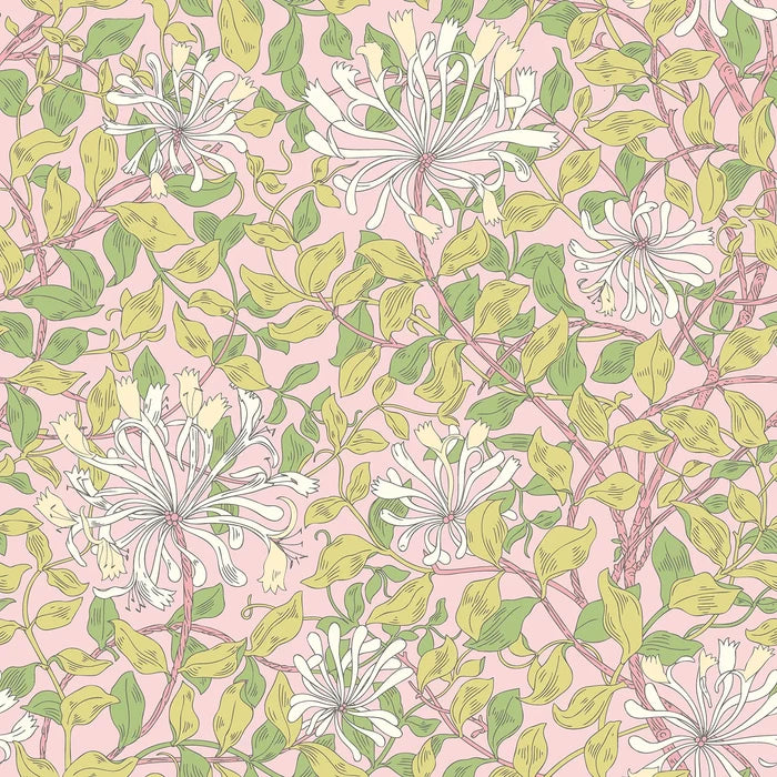 Sample - Honeysuckle Leaf Trail - Ohpopsi - Soft Pink
