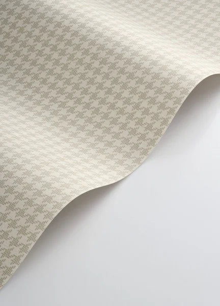 Sample - Houndstooth Wallpaper - Beige lin