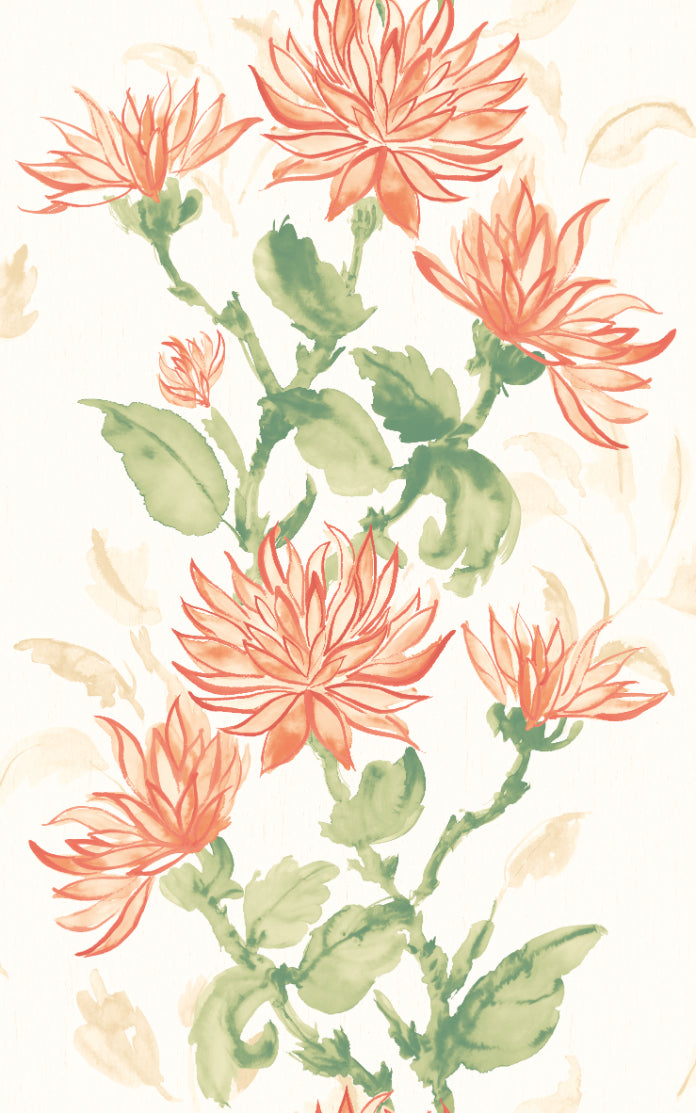 Sample - Kiku Wallpaper - Ohpopsi - Coral