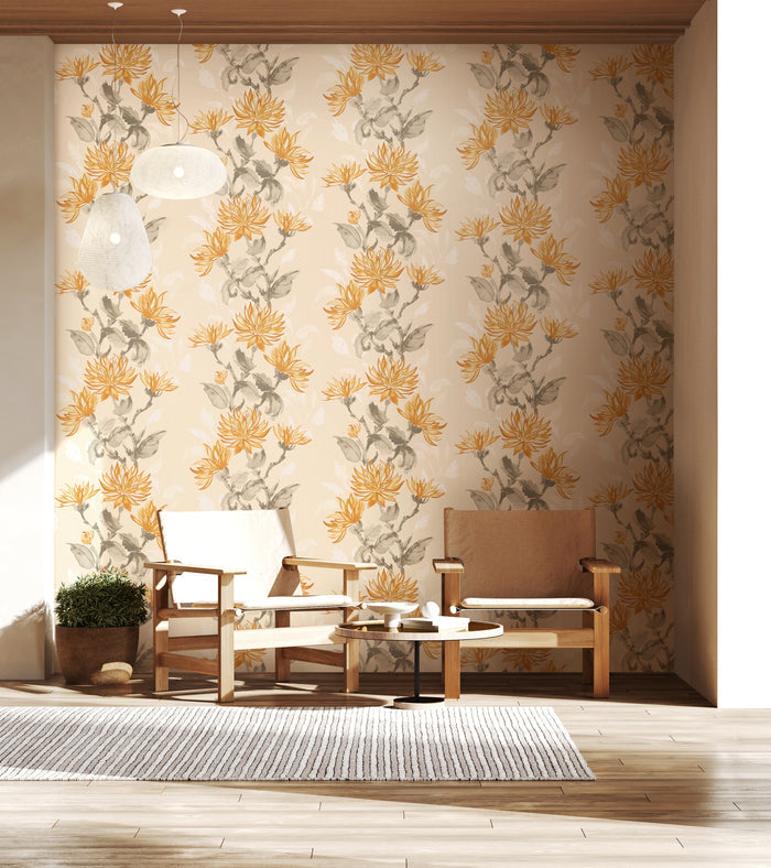 Sample - Kiku Wallpaper - Ohpopsi - Parchment