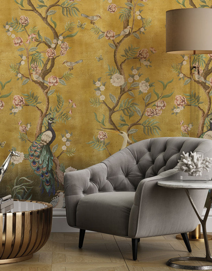 Sample - Kubla Khan Hybrid Mural Wallpaper - Saffron