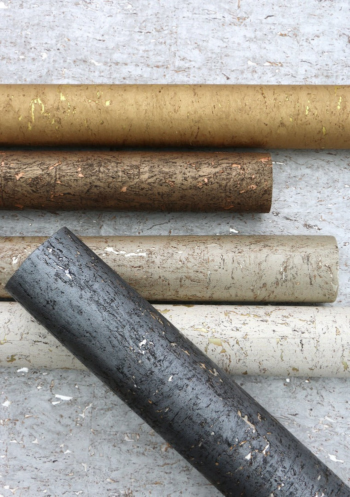 Sample - Lasmin Cork Metallic Wallpaper - Gold on Gold