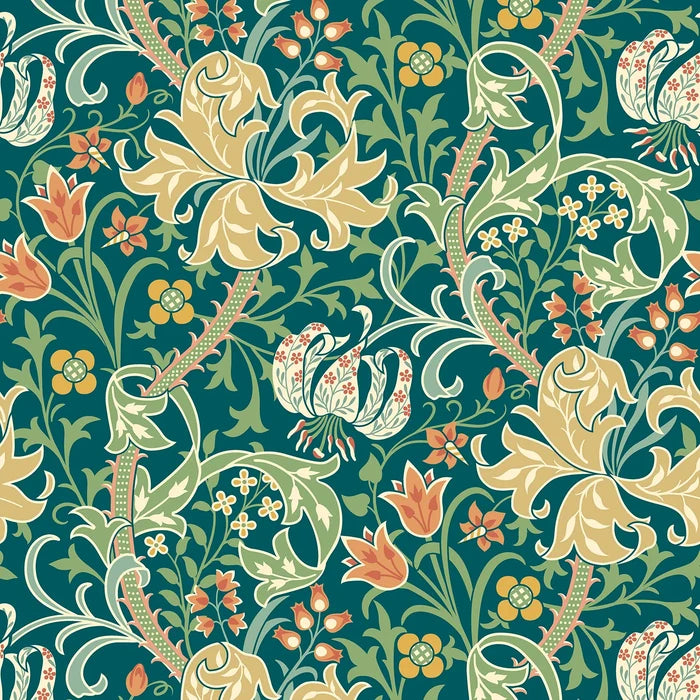 Sample - Lily Ogee Wallpaper - Ohpopsi - Emerald