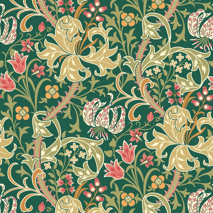 Sample - Lily Ogee Wallpaper - Ohpopsi - Forest Green