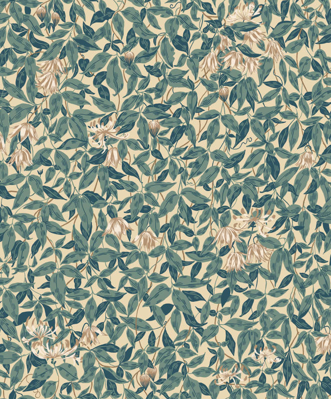 Sample - Linnea Garden Wallpaper - Blue