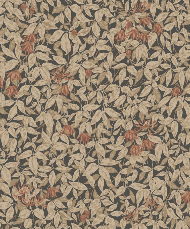 Sample - Linnea Garden Wallpaper - Charcoal