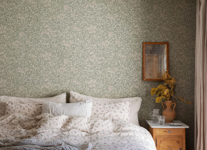 Sample - Linnea Garden Wallpaper - Green