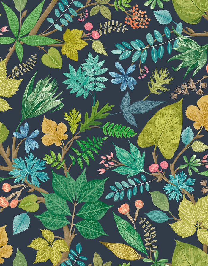 Sample - Lush Leaves Wallpaper - Ohpopsi - Midnight Garden