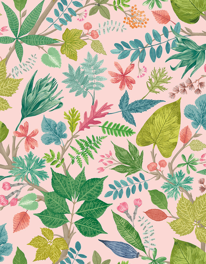 Sample - Lush Leaves Wallpaper - Ohpopsi - Watermelon