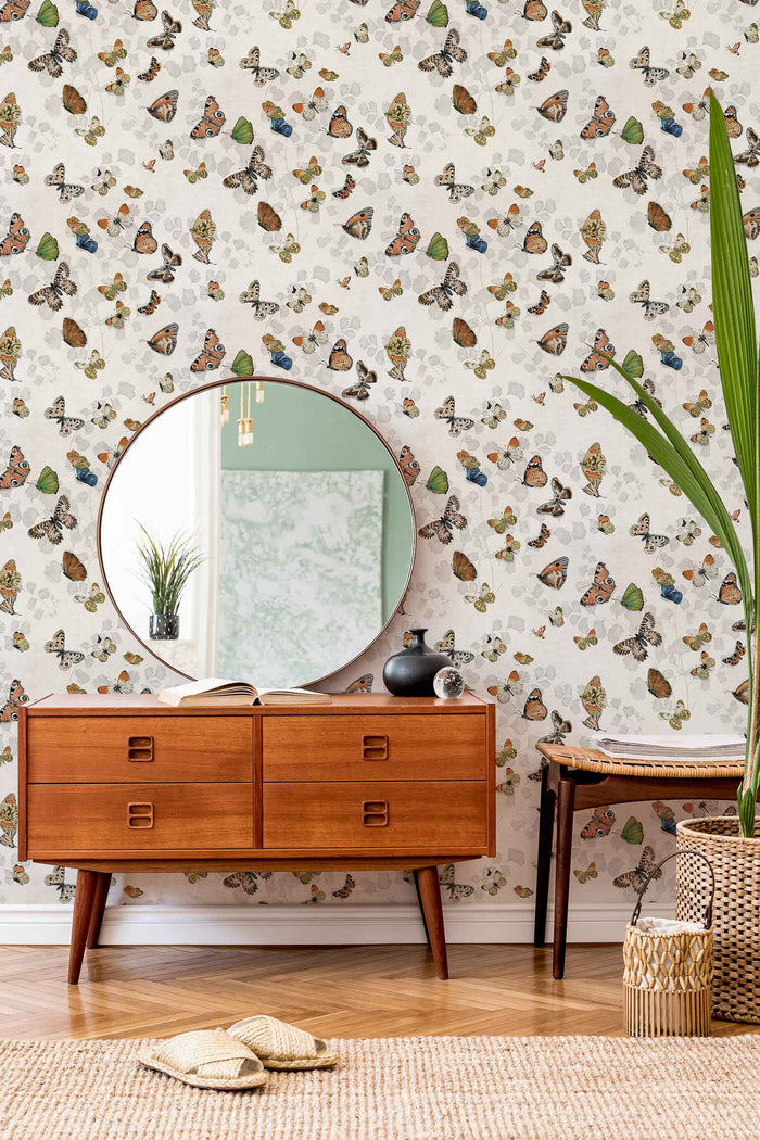 Sample - Magic Butterflies Wallpaper - Linen