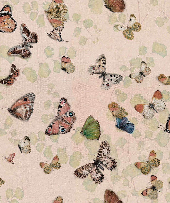 Sample - Magic Butterflies Wallpaper - Sweet Pink