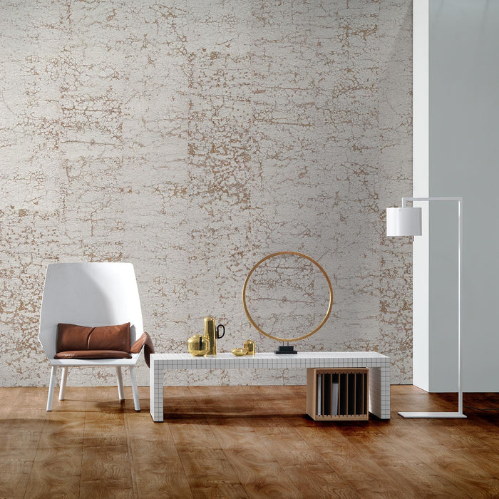 Nacho Carbonell -Cracked Plaster Wallpaper White NZ-Wallpaper
