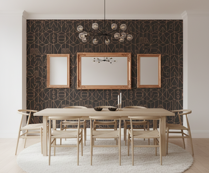 Sample - Never Ending Foil by Suzan Hijink Wallpaper - Copper Brown