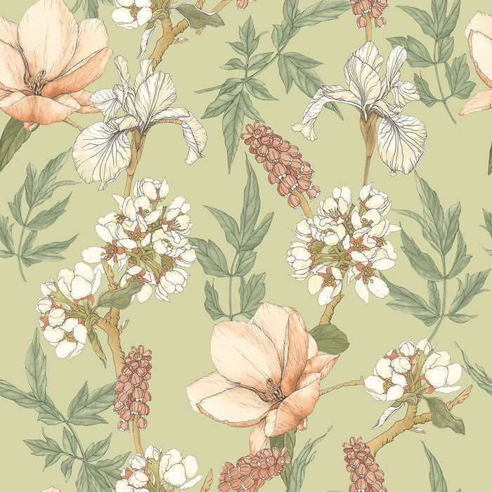 Sample - Orchid Bloom Wallpaper - Artichoke