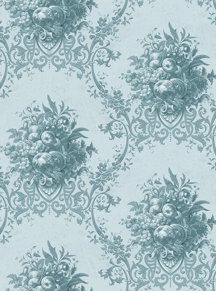 Sample - Paradise Medallion - Custom Sized Wallpaper Mural (per m2) - Blue