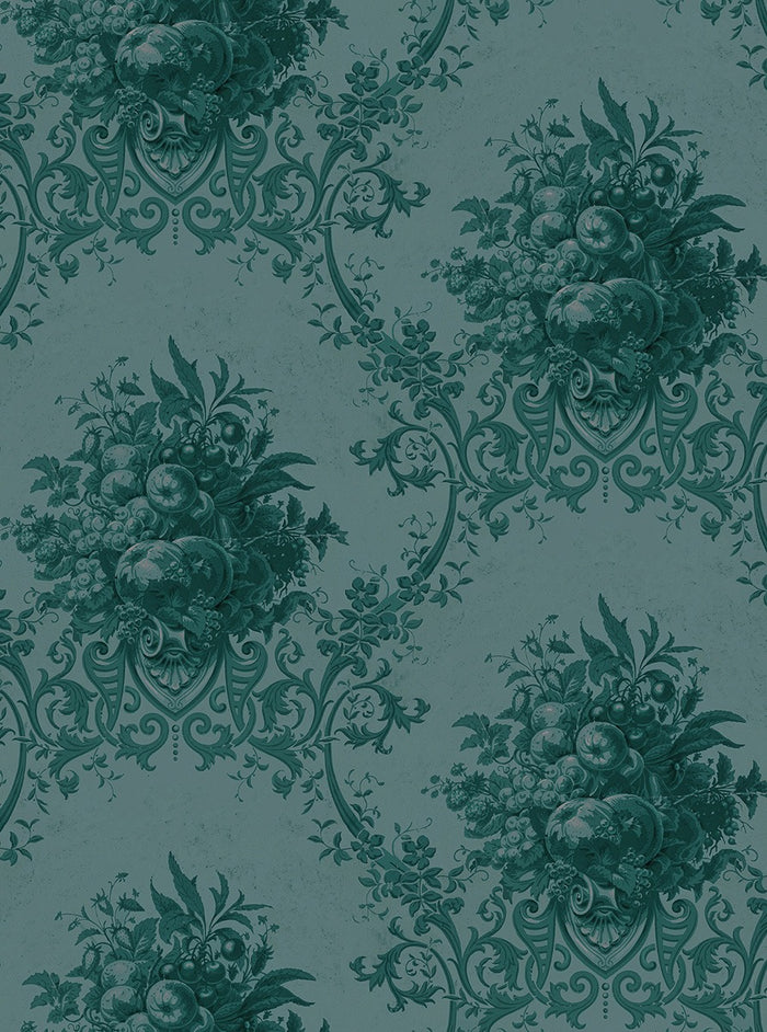 Sample - Paradise Medallion - Custom Sized Wallpaper Mural (per m2) - Dark Blue