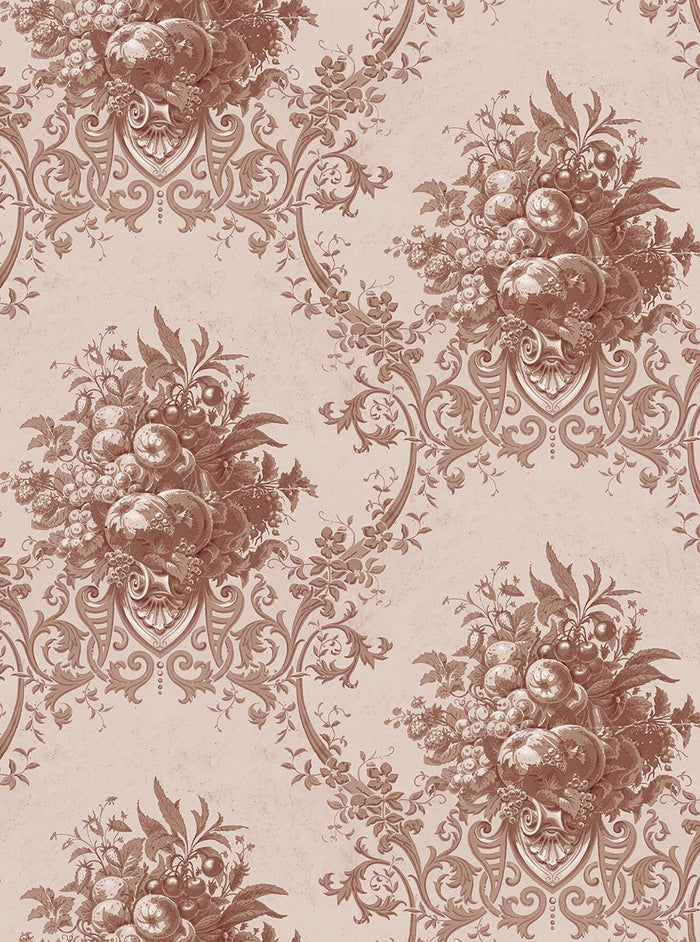 Sample - Paradise Medallion - Custom Sized Wallpaper Mural (per m2) - Red