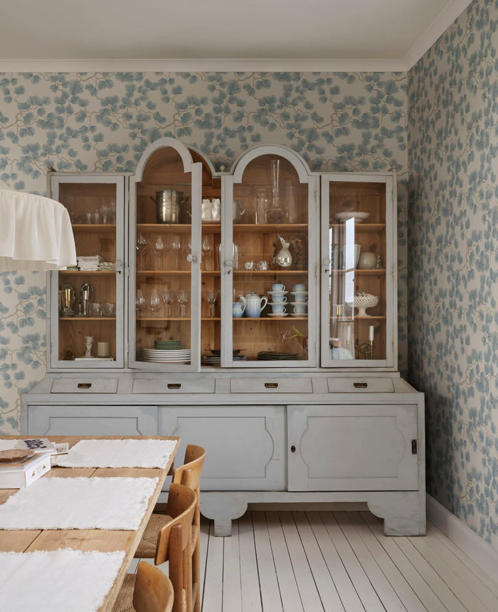 Sample - Pine Wallpaper - Misty Blue