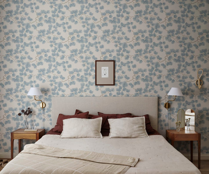 Sample - Pine Wallpaper - Misty Blue