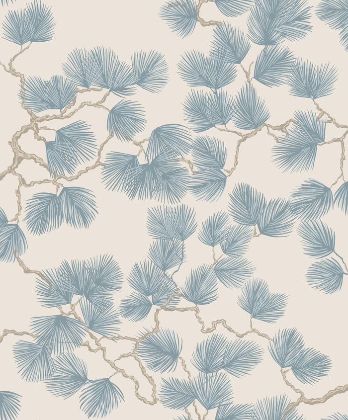 Sample - Pine Wallpaper - Misty Blue