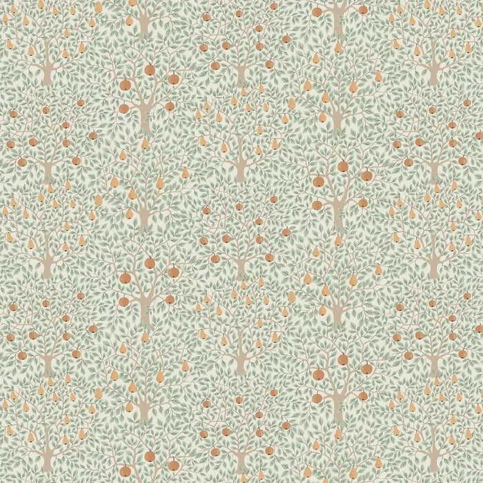 Sample - Pomona Pear Wallpaper - Green/Orange
