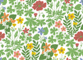 Sample - Retro Flowers - Custom Sized Wallpaper Mural (per m2) - White Multi