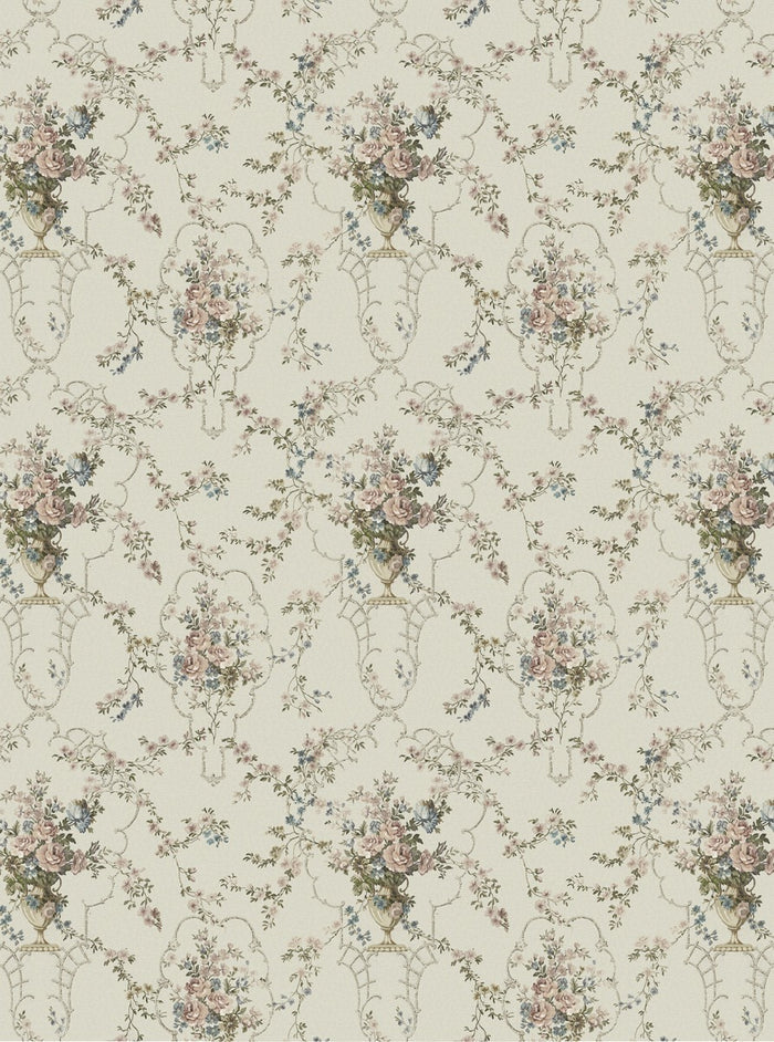 Sample - Rose Antique - Custom Sized Wallpaper Mural (per m2) - White Multi