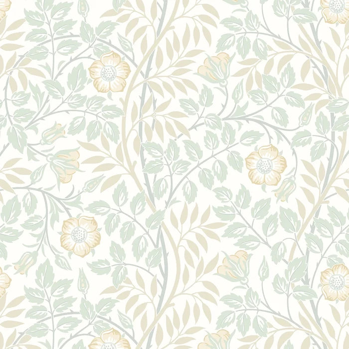 Sample - Rosehip Trail Wallpaper - Ohpopsi - Soft Mint