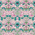 Sample - Strawberry Thief Wallpaper - Miami Strip