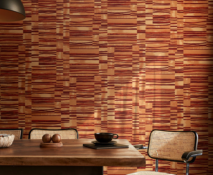 Sample - Structures Wallpaper - Burnt Umber