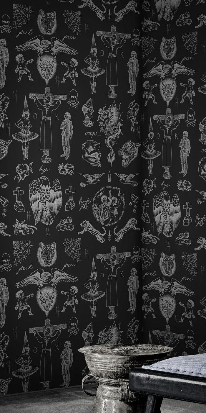 Sample - Tattoo Flash Wallpaper - Negative Black