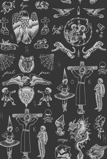 Sample - Tattoo Flash Wallpaper - Negative Black