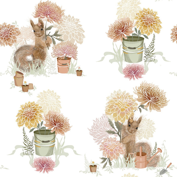 Sample - The Little Gardener - Custom Sized Wallpaper Mural (per m2)