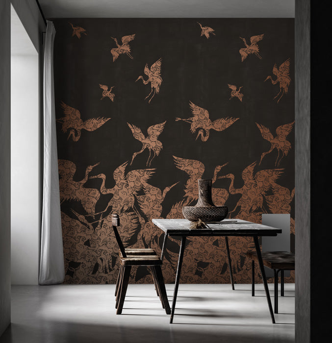 Sample - The Swoop Luxe Wallpaper - Copper