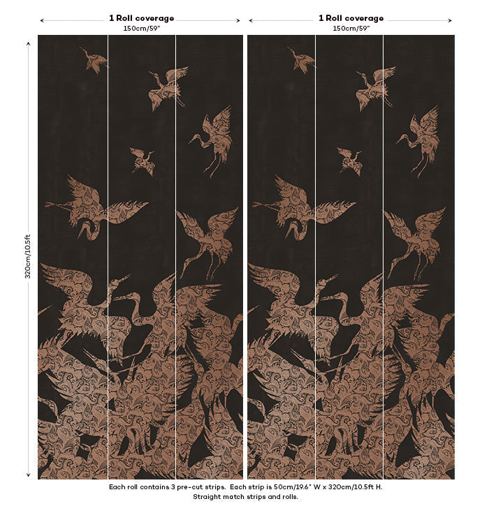 Sample - The Swoop Luxe Wallpaper - Copper
