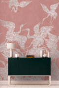 Sample - The Swoop Luxe Wallpaper - Silver Pink