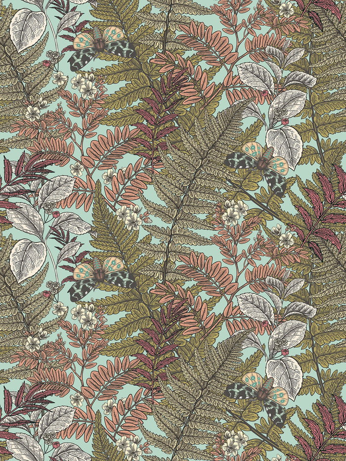 Sample - Wild Ferns Wallpaper - Rosehip